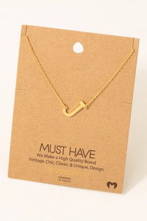Brushed Initial J Pendant Necklace
