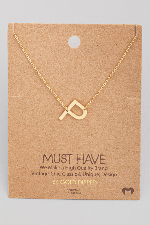 Brushed Initial P Pendant Necklace