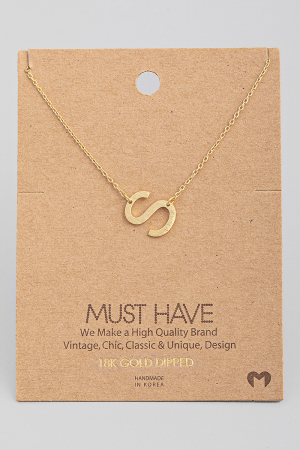 Brushed Initial S Pendant Necklace