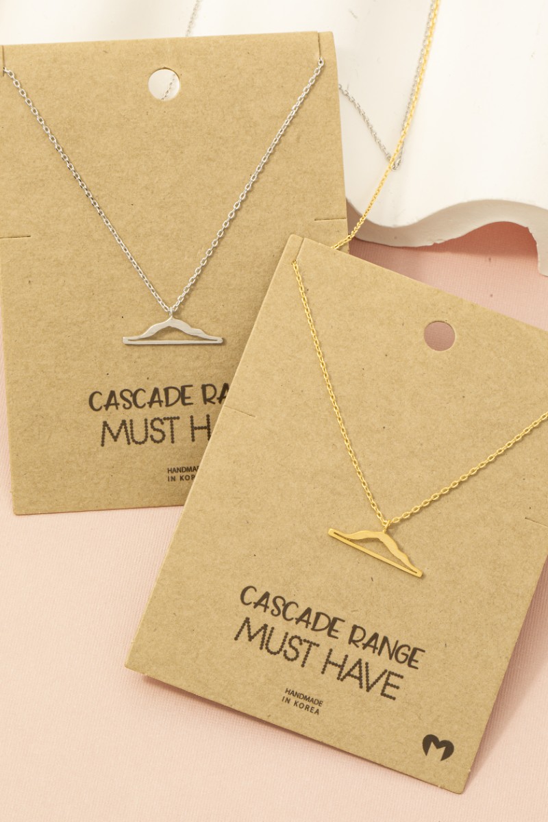 Cascade Range Mountains Pendant Necklace