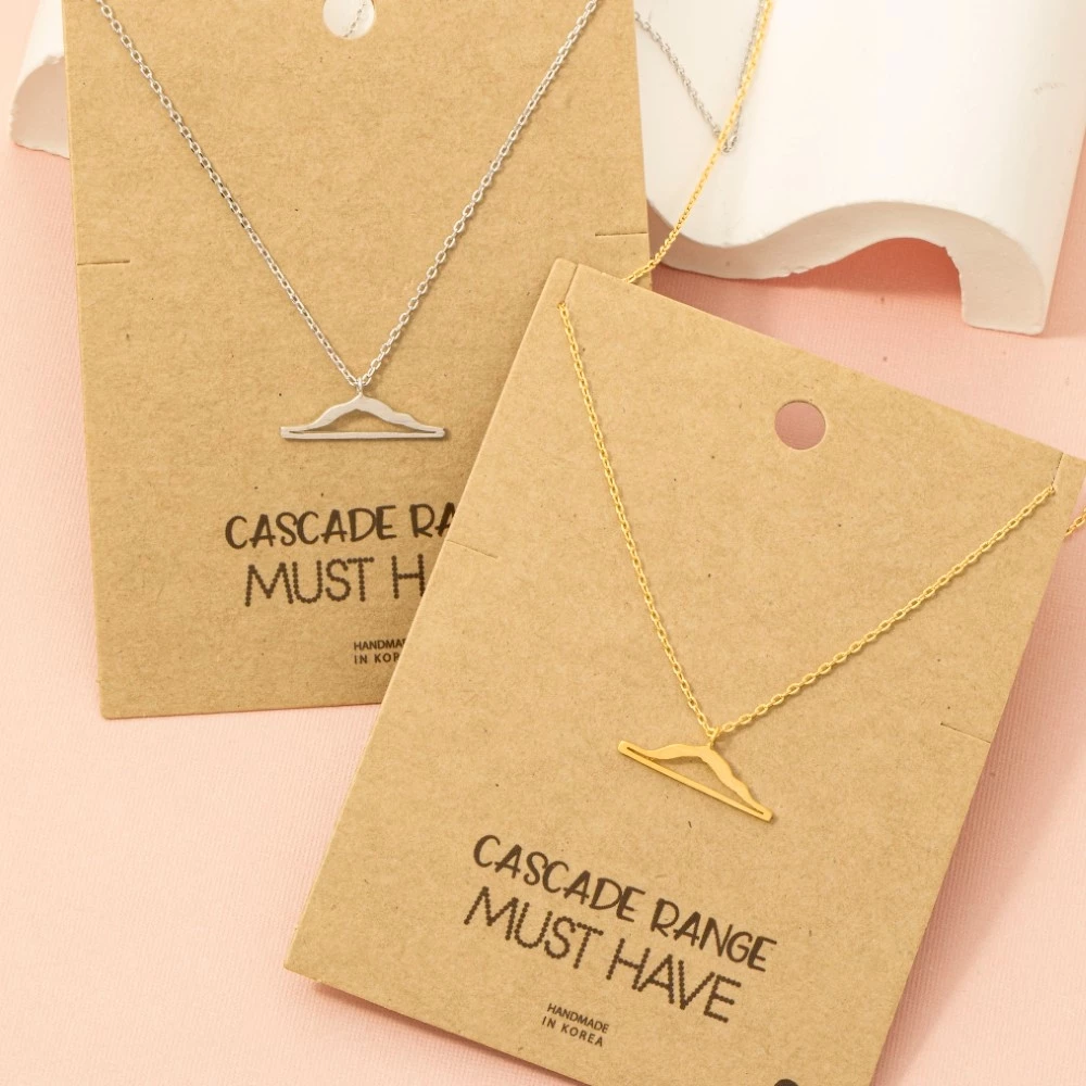 Cascade Range Mountains Pendant Necklace
