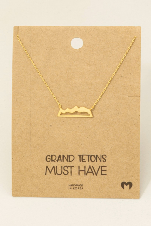 Grand Tetons Mountains Pendant Necklace
