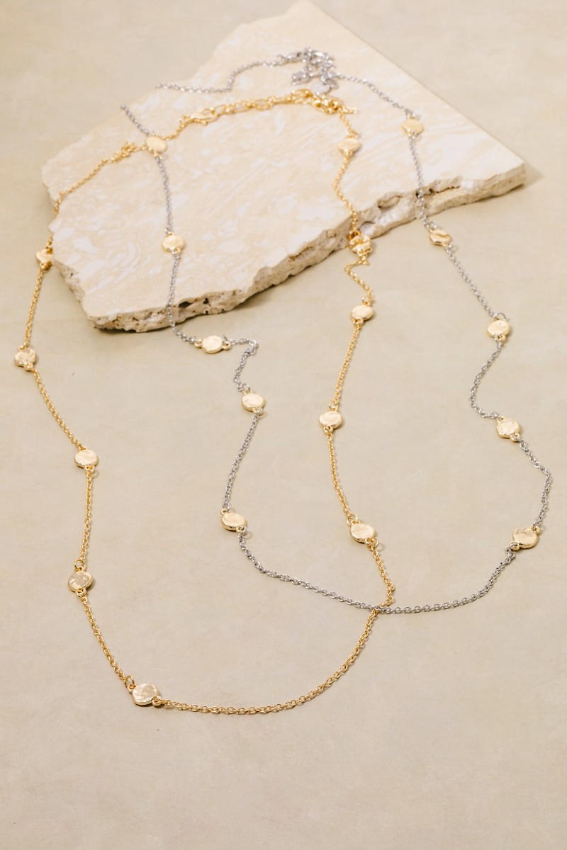 Mini Coins Station Long Chain Necklace