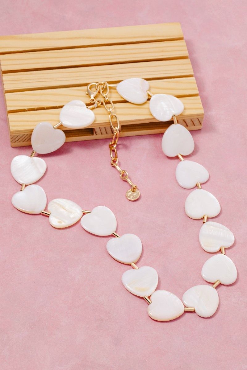 Sea Shell Hearts Statement Necklace