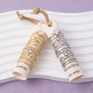 Teardrop Crystal Stackable Ring Set