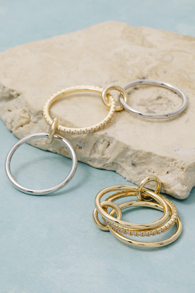 3 Piece Linked Band Rings Set