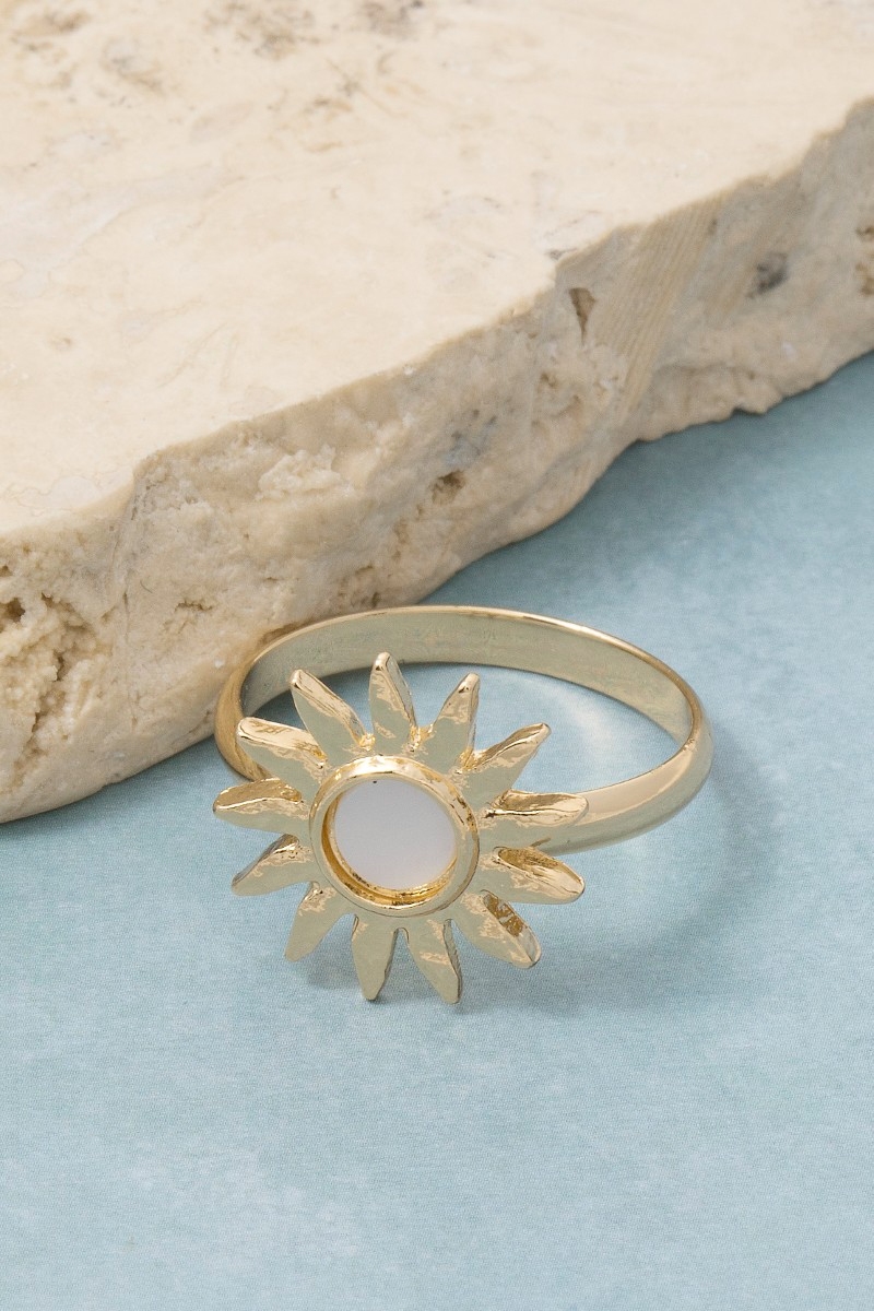 Mother Of Pearl Sun Band Ring