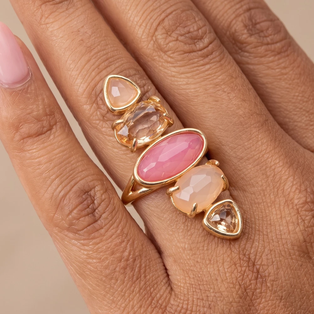 Elongated Five Stone Cocktail Ring