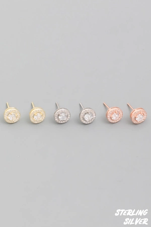 Sterling Silver Stud Earrings Set
