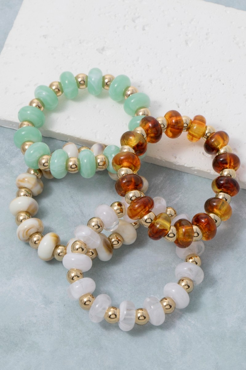 Assorted Resin Beads Stretch Bracelet