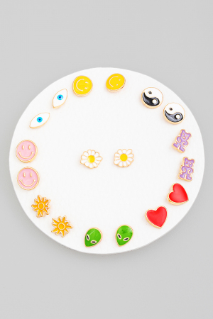 Assorted Cute Stud Earrings Set
