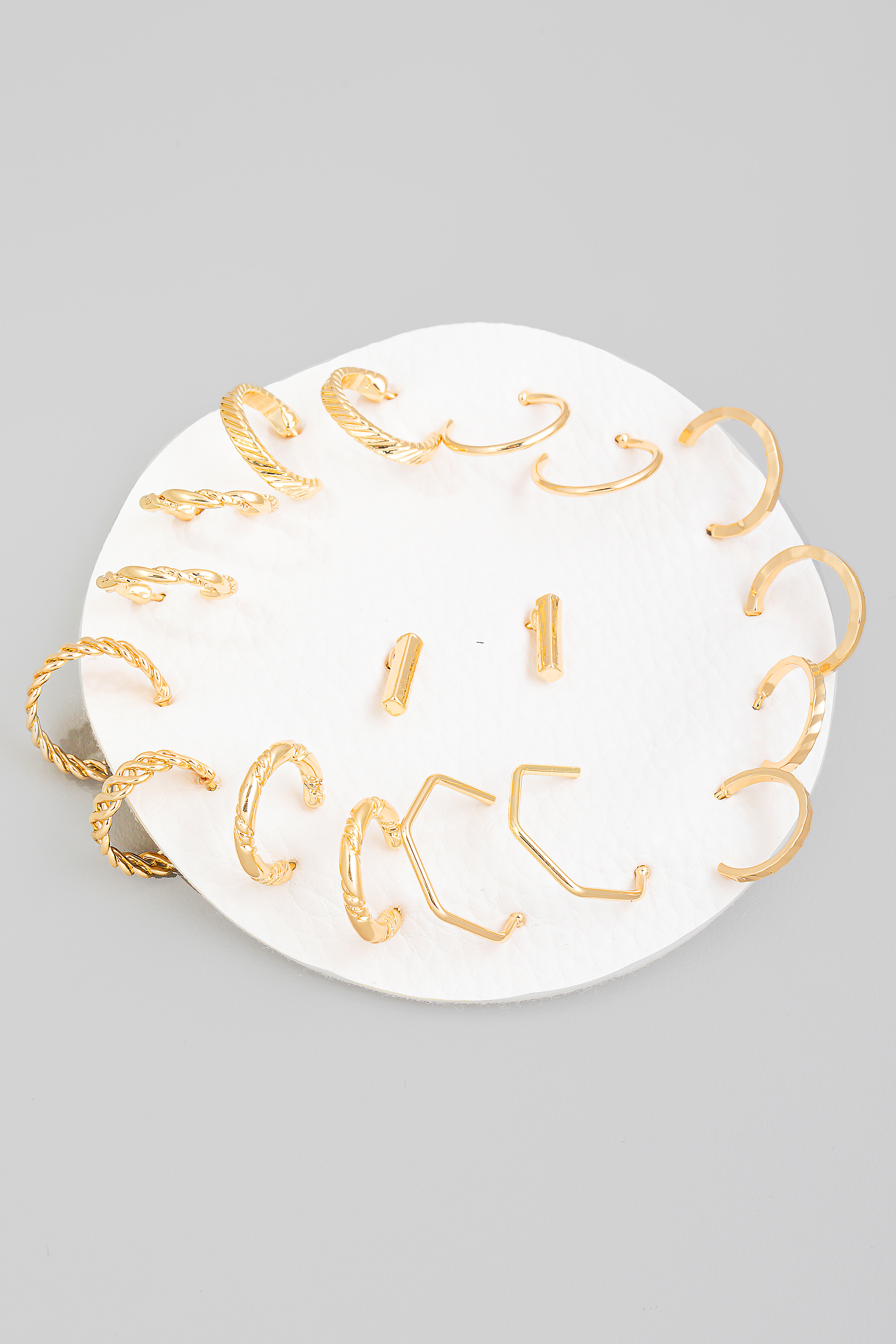 Mixed Metallic Hoop Earrings Set