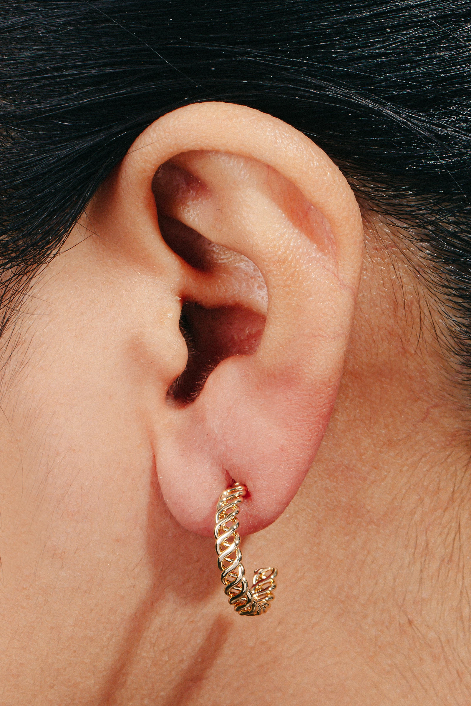 Mixed Metallic Hoop Earrings Set