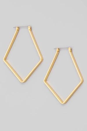 Geometric Thin Latch Hoop Earrings