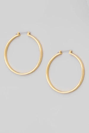 Thin Round Latch Hoop Earrings