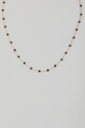 Dainty Chain Beaded Station Necklace