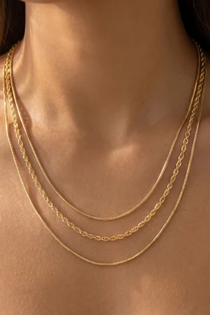 Layered Snake Rope Chain Necklace
