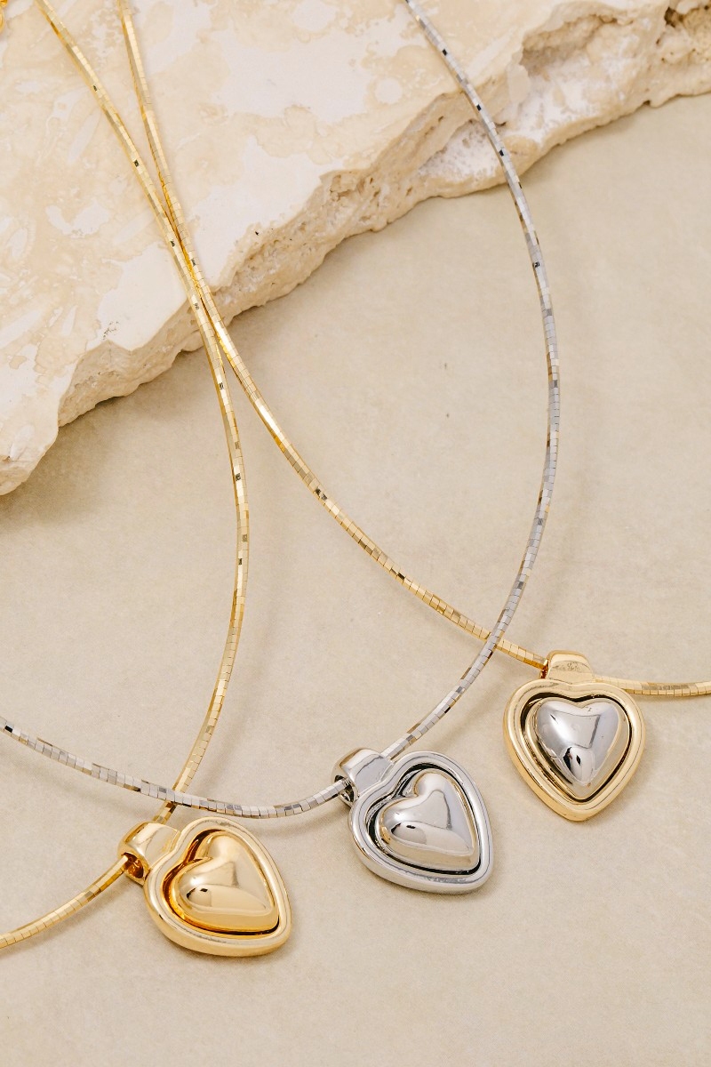 Rounded Heart Pendant Necklace