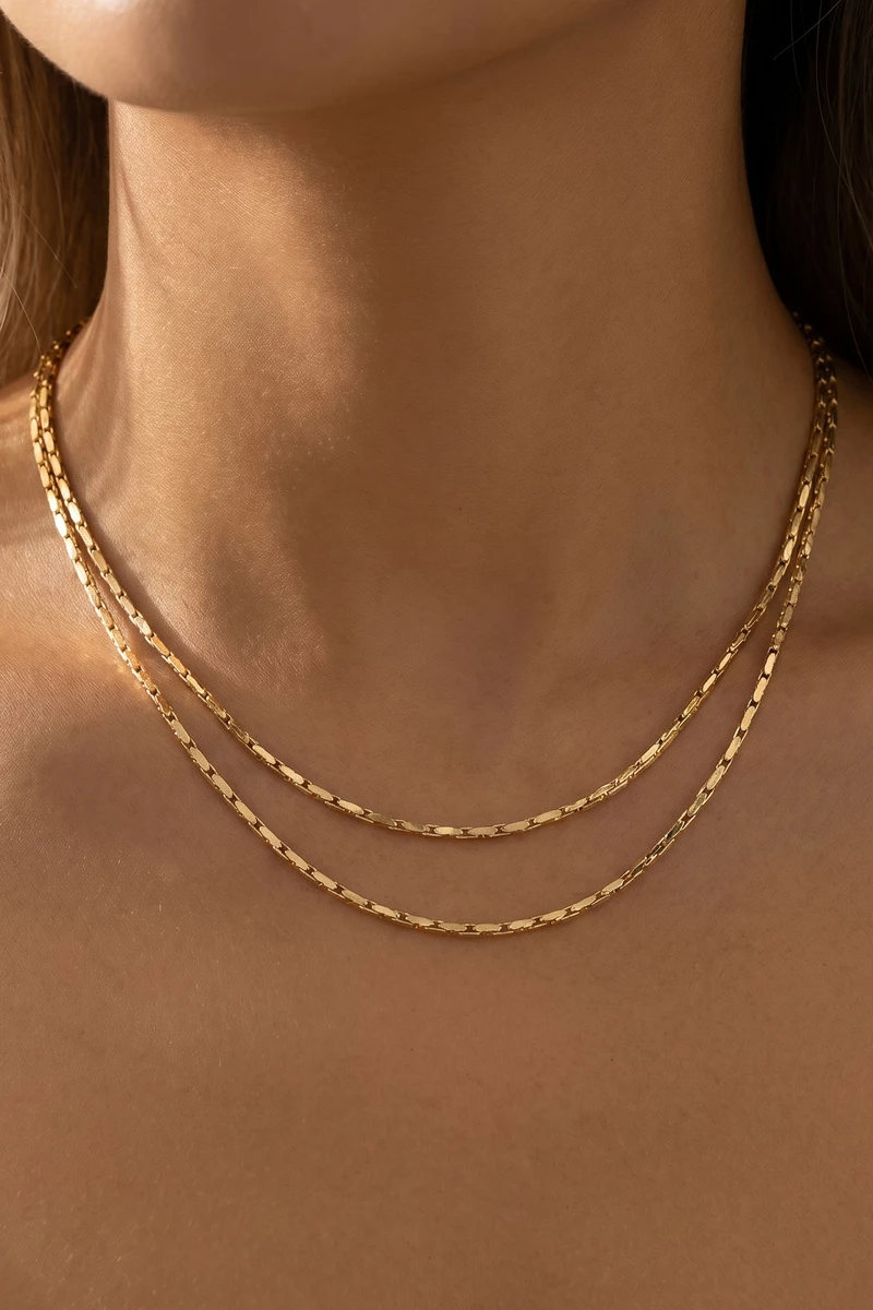 Dainty Layered Double Chain Necklace