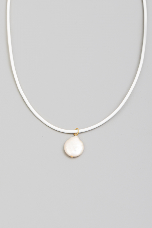 Mother Of Pearl Pendant Cord Necklace