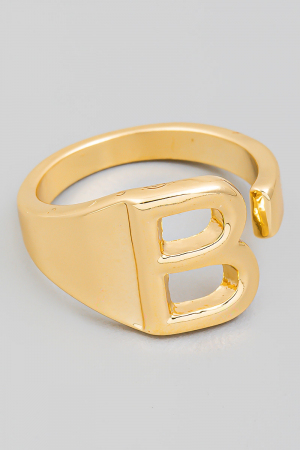 Metallic Alphabet Ring