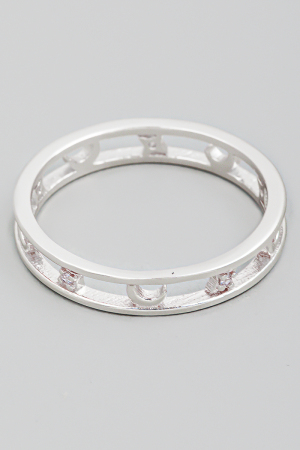 Double Band Moon Ring
