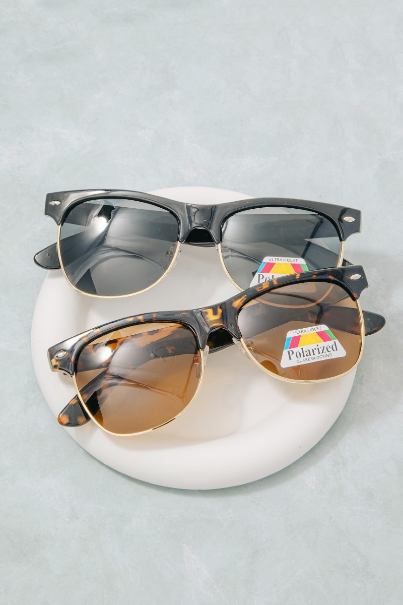 Retro Acetate Top Frame Sunglasses