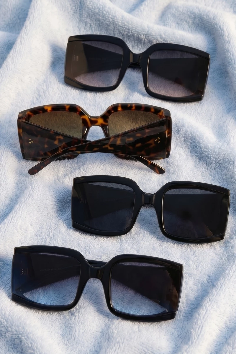 Oversized Flat Top Square Sunglasses