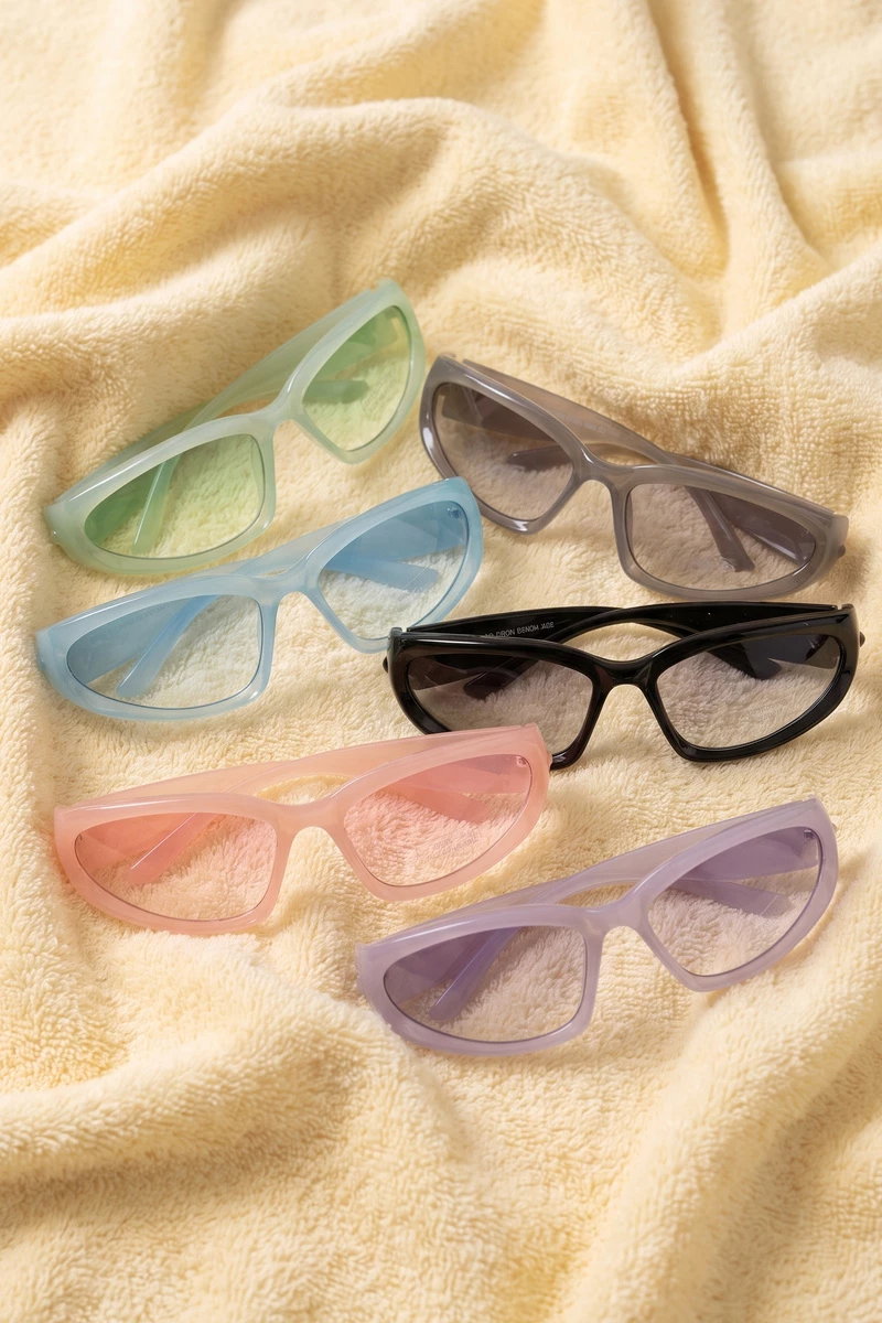 Wrap Around Sport Shield Cutout Sunglasses