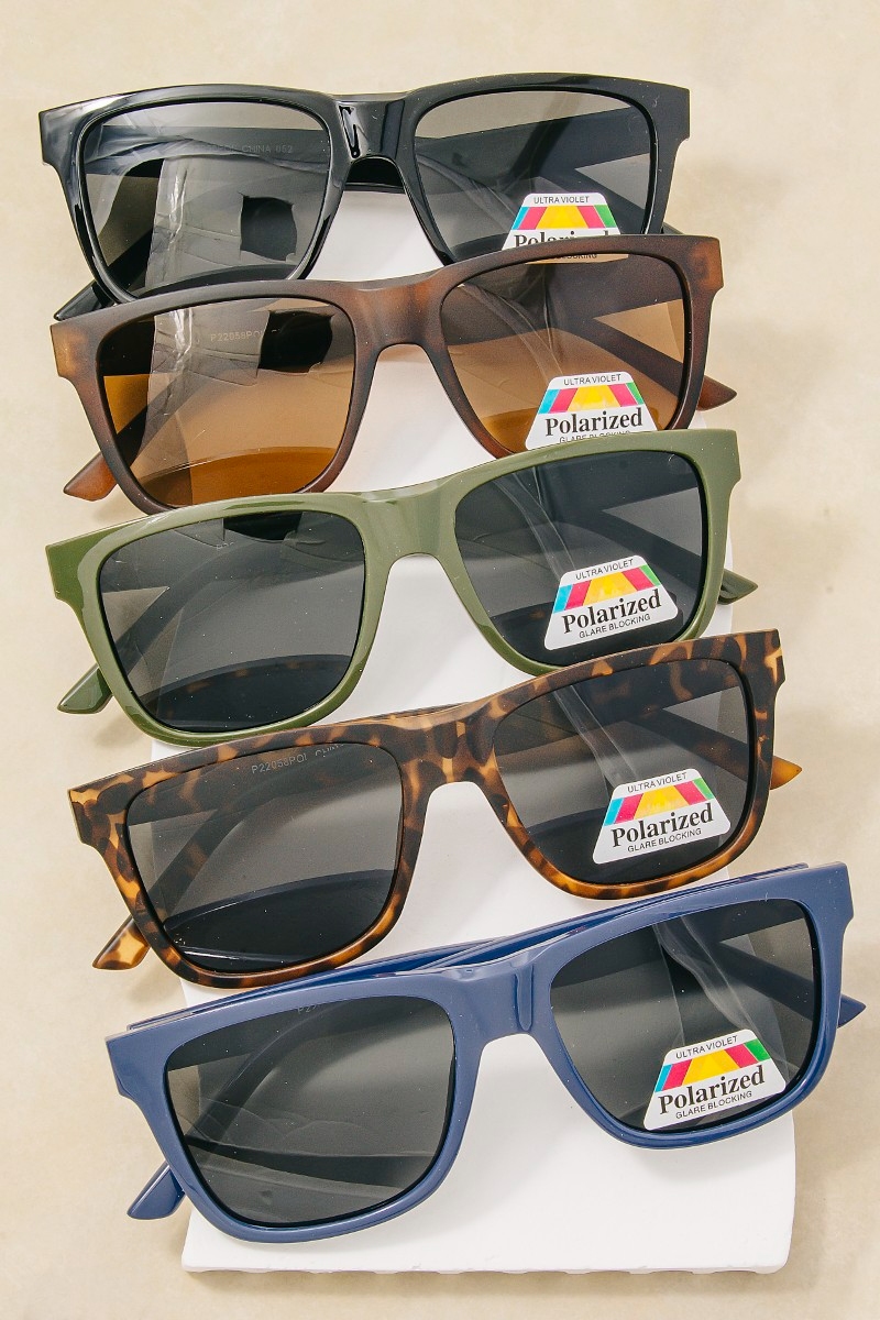 Polarized Wide Square Frame Sunglasses