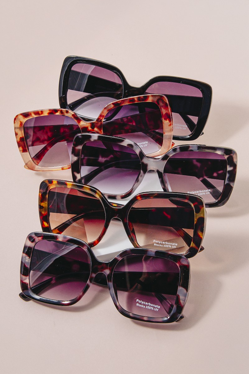 Tortoise Tortoise Square Sunglasses Set