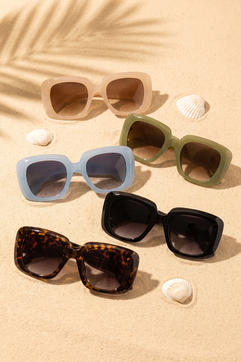 Chunky Oversized Square Cutout Bridge Sunglasses