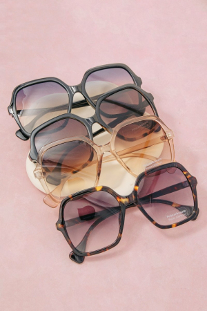 Oversized Acetate Fashion Frame Sunglasses Set