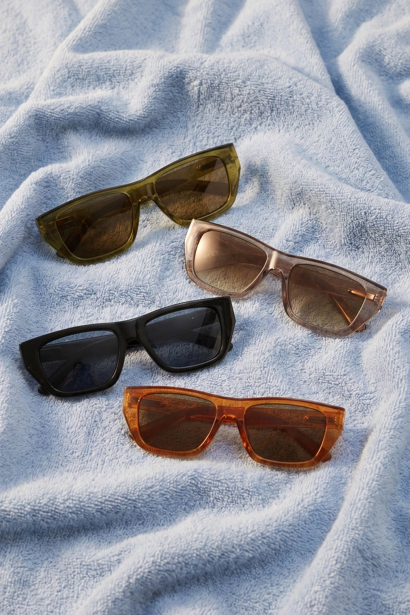Flat Top Rectangle Bold Frame Sunglasses