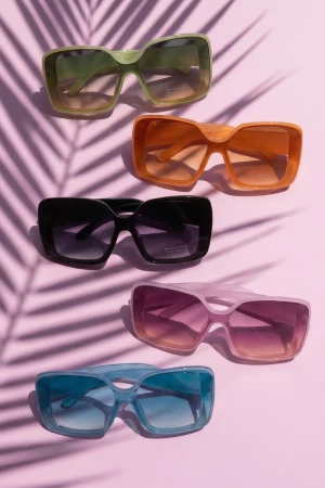 Oversized Square Gradient Tinted Sunglasses