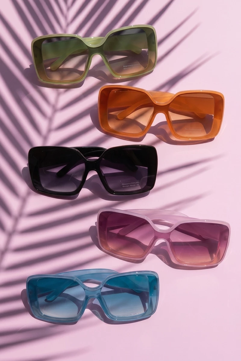 Oversized Square Gradient Tinted Sunglasses