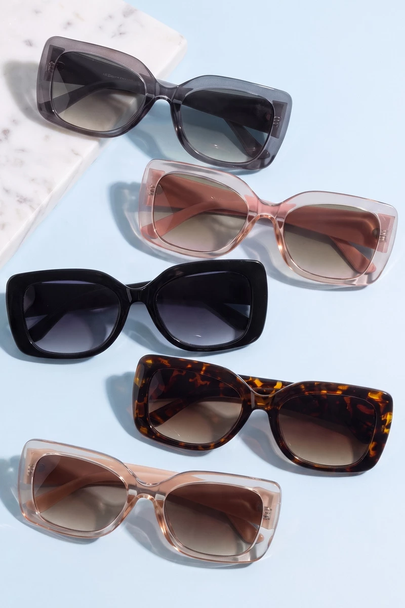 Chunky Rectangle Frame Sunglasses
