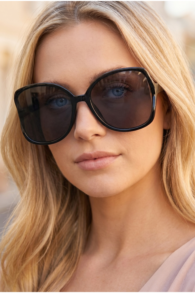 Oversized Open Bridge Square Butterfly Sunglasses