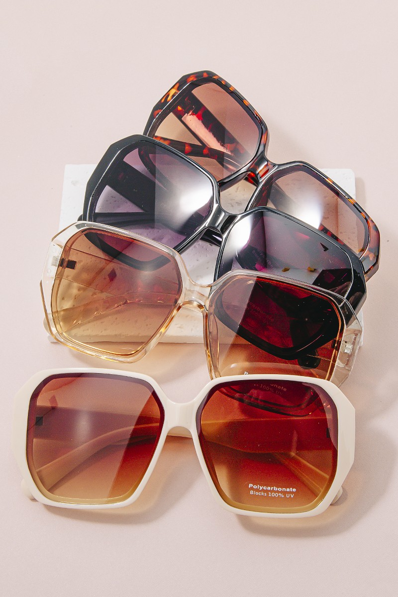 Oversized Square Lens Sunglasses Set