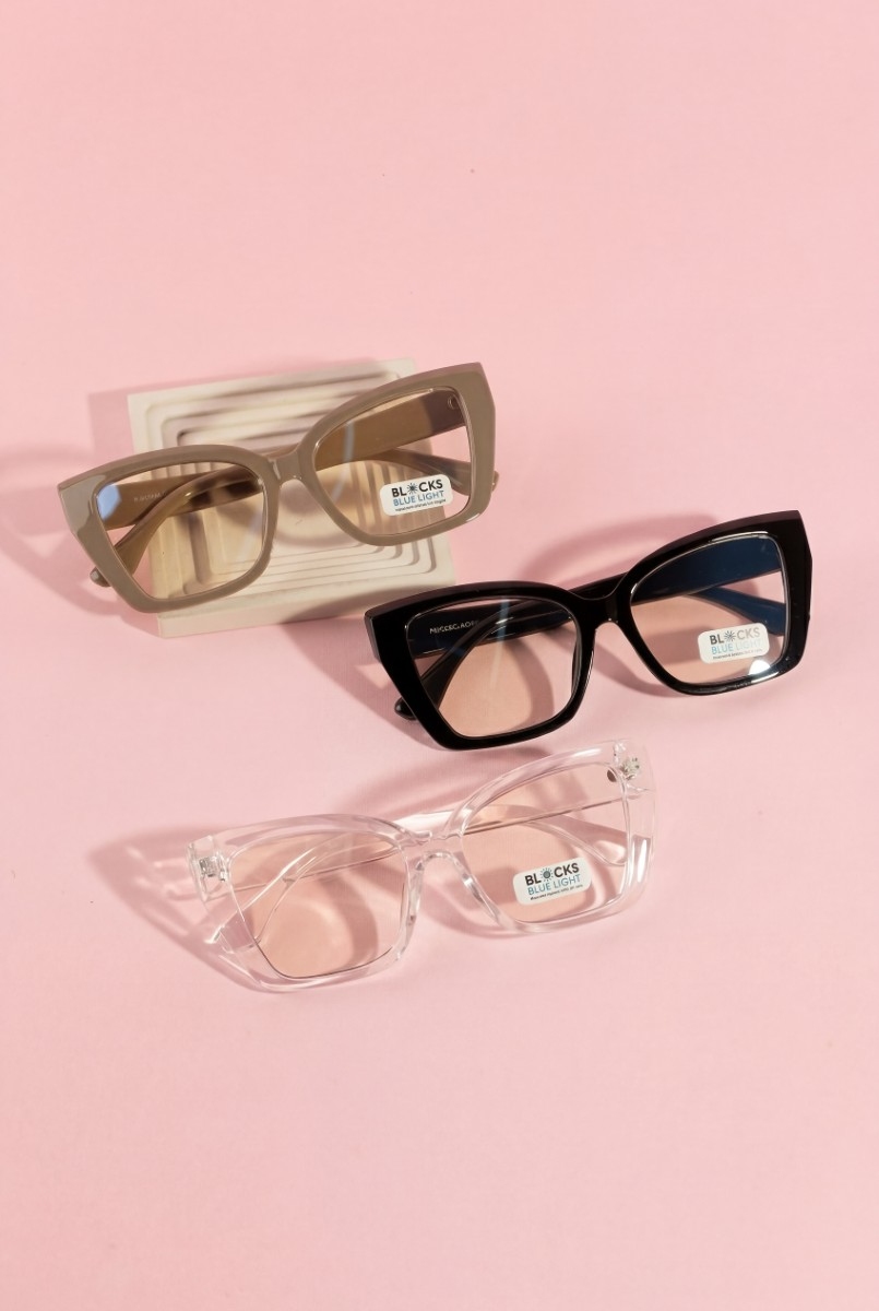 Oversized Cat Eye Blue Light Blocking Sunglasses