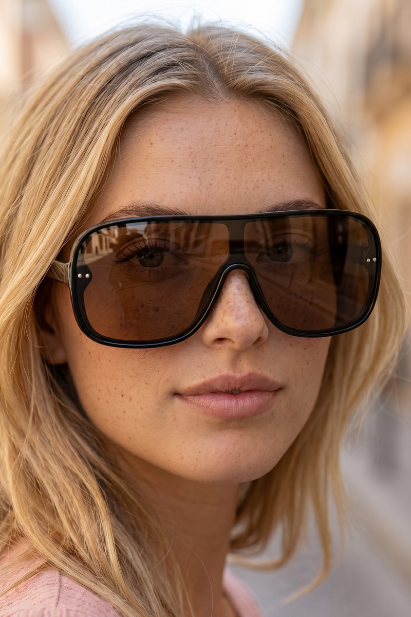 Oversized Square Cutout Bridge Fashion Sunglasses