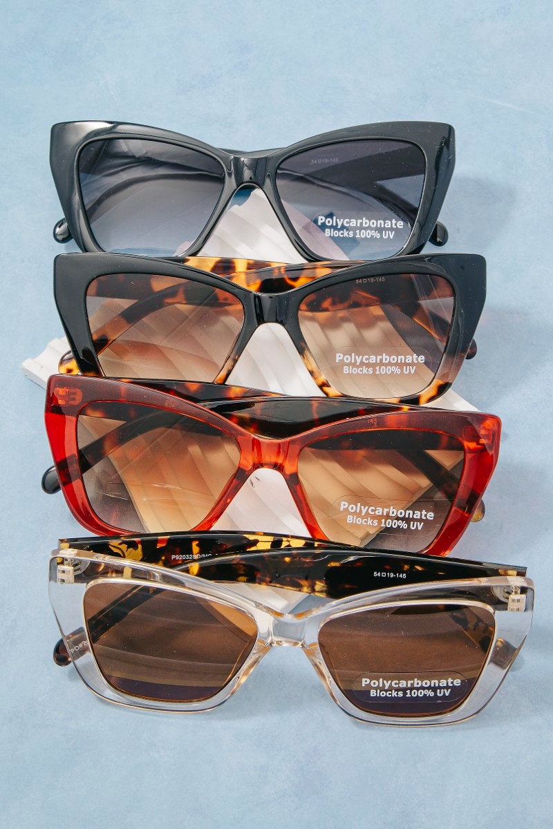 Oversized Cat Eye Tortoise Shell Frame Sunglasses