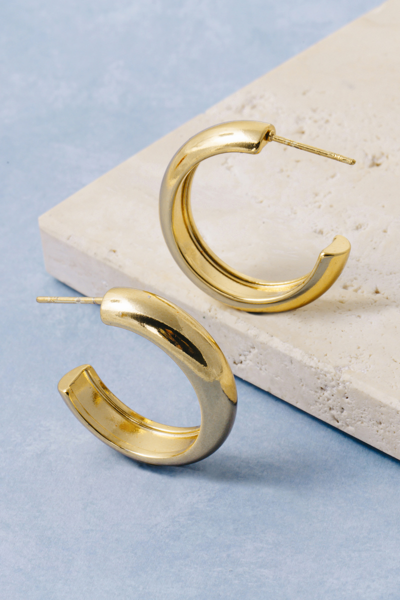 Chunky Hollow Tube Hoop Earrings