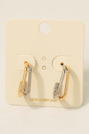 Double Layered Oval Hoop Earrings