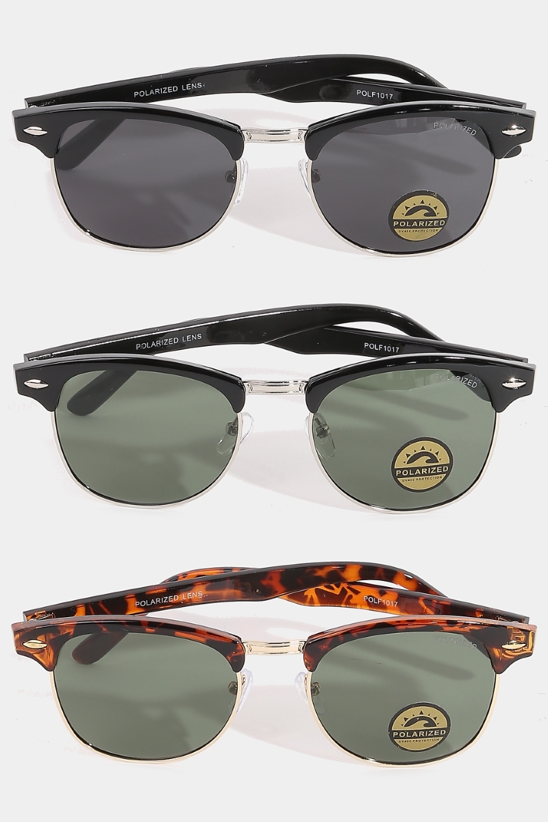 Polarized Round Frame Sunglasses Set