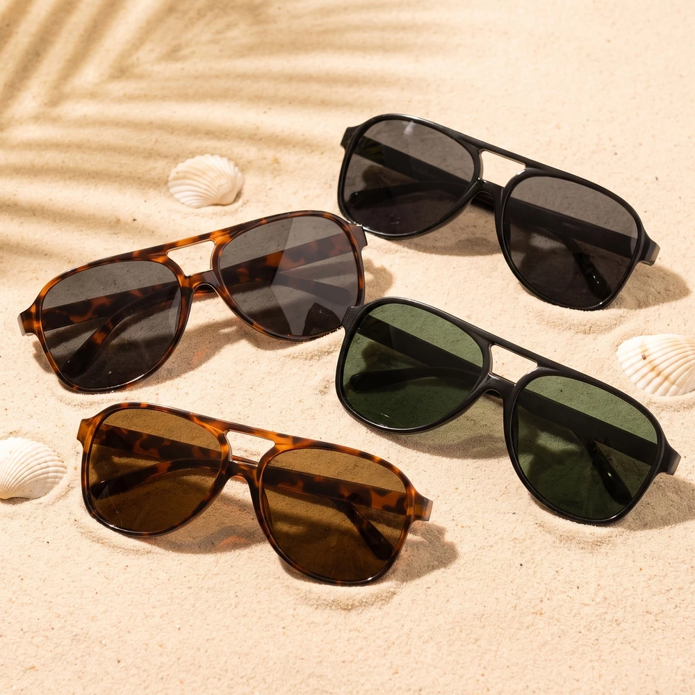 Polarized Classic Double Bridge Aviator Sunglasses