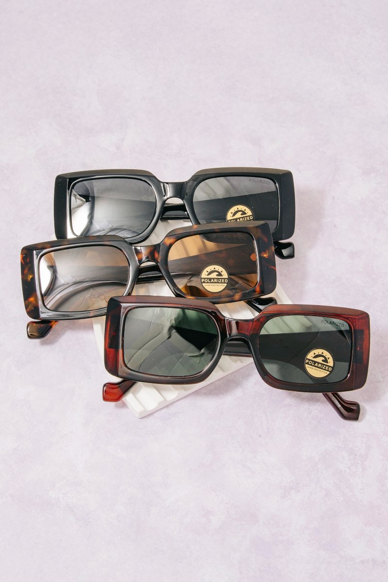 Assorted Polarized Rectangle Sunglasses Set
