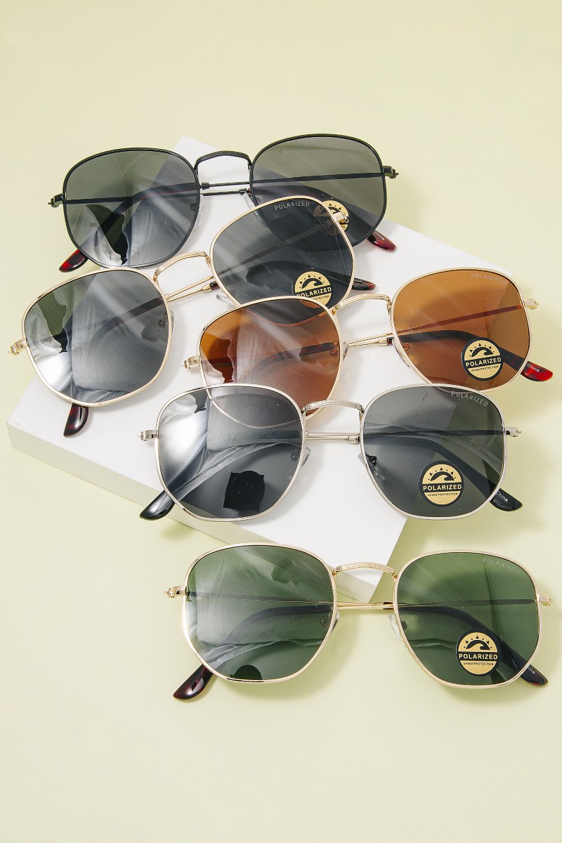Polarized Metallic Frame Aviator Sunglasses