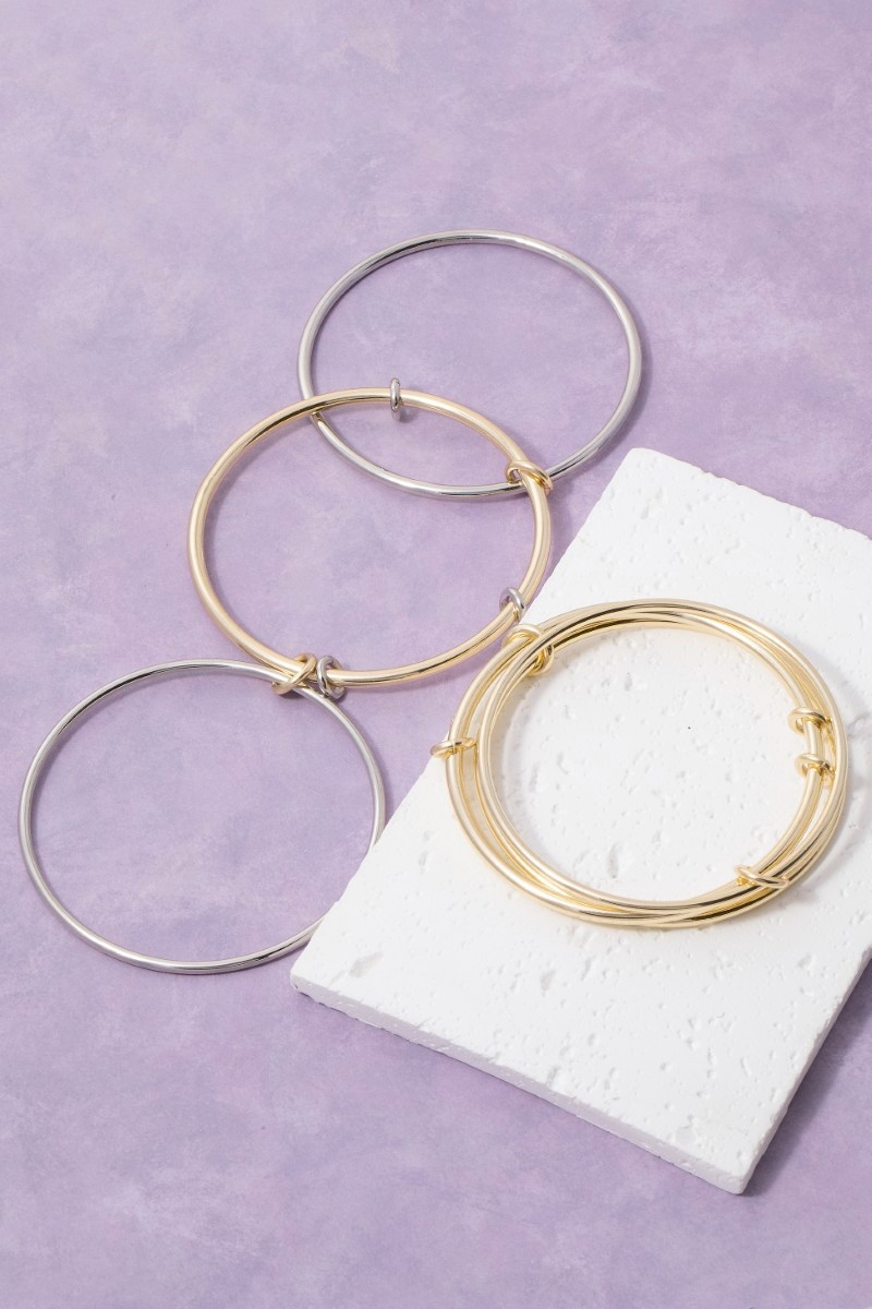 Triple Wire Adjustable Bangle Bracelet