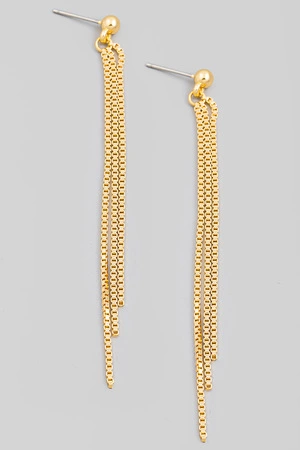 Chain Fringe Dangle Earrings